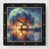 Mark 11:24 Gebet-Zeit: Christliches Design nach Ma Quadratische Wanduhr (Vorderseite)