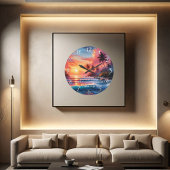 Mark 11:24 Inspirierend Cross Sunset Ocean Große Wanduhr