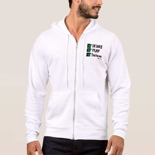 Mark 11:24 KJV Bible Scripture Full-Zip Mens Hoodie (Vorderseite)