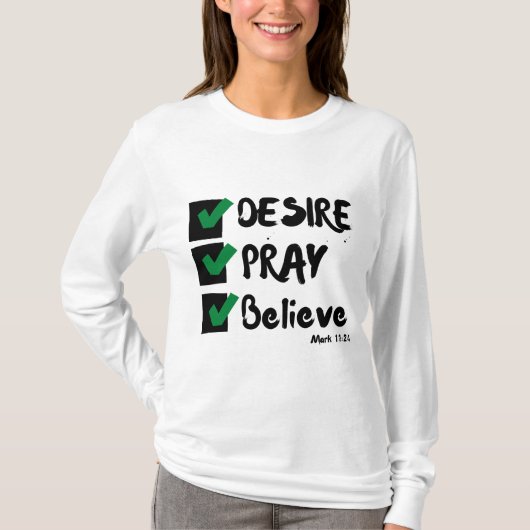 Mark 11:24 KJV Bible Scripture Woman's T - Shirt (Vorderseite)