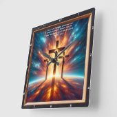 Mark 11:24 Komfort: Personalisierter Zuhause-Segen Quadratische Wanduhr (Winkel)