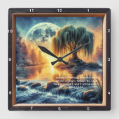 Mark 11:24 Komfort: Personalisierter Zuhause-Segen Quadratische Wanduhr (Vorderseite)