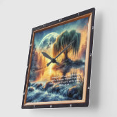 Mark 11:24 Komfort: Personalisierter Zuhause-Segen Quadratische Wanduhr (Winkel)