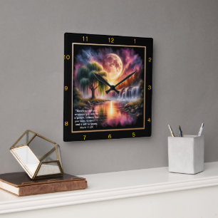 Mark 11:24 Spiritueller Ausdruck: Personalisiertes Quadratische Wanduhr
