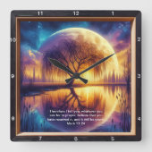 Mark 11:24 Stärke: Personalisierte Schrift Quadratische Wanduhr (Vorderseite)