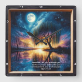 Mark 11:24 Uhr: Personalisierte Bewahrung Quadratische Wanduhr (Vorderseite)