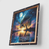 Mark 11:24 Uhr: Personalisierte Bewahrung Quadratische Wanduhr (Winkel)