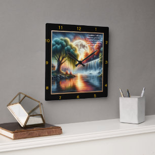 Mark 11:24 Uhr: Personalisierte Gebetsruhr Quadratische Wanduhr