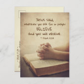 Mark 11:24 Was auch immer du im Gebetsstipendium f Postkarte (Vorne/Hinten)