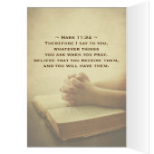 Mark 11:24 Was Sie in der Gebetskarte gefragt habe (Innen (Links))