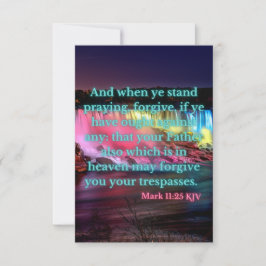 Mark 11:25 KJV Bible Verse Pic Flat Begrüßung Karte