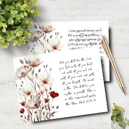 Mark 12:30-31 English Burmese Pink Poppy Notecard Mitteilungskarte