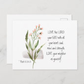 Mark 12:30-31 LIEBE der Herr dein Gott Postkarte (Vorne/Hinten)