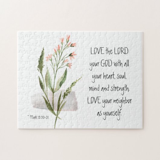 Mark 12:30-31 LIEBE der Herr dein Gott Puzzle (Horizontal)