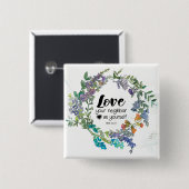 Mark 12:31 Liebe dein Nachbar als du selbst Blume Button (Vorne & Hinten)
