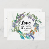 Mark 12:31 Liebe dein Nachbar als du selbst Blume Postkarte (Vorne/Hinten)