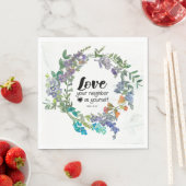 Mark 12:31 Liebe dein Nachbar als du selbst Blume Serviette (Beispiel)