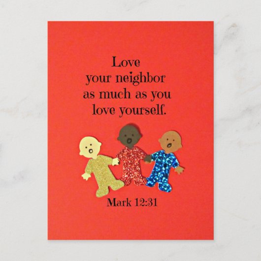 Mark 12:31 Liebe Ihren Nachbarn so viel wie Sie Li Postkarte (Vorderseite)