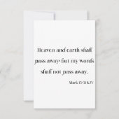 Mark 13:31 KJV Bible Scripture Grußkarte Karte (Vorderseite)
