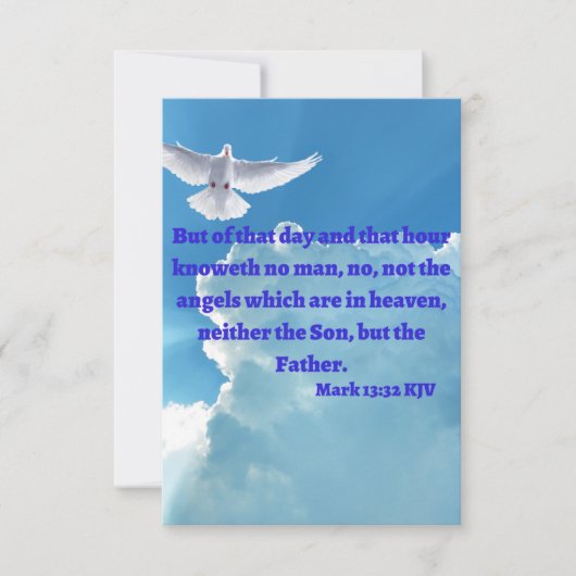 Mark 13:32 KJV Bible Verse Pic Flat Grußkarte Karte (Vorderseite)