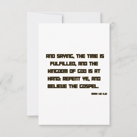 Mark 1:15 KJV Bible Scripture Begrüßung Karte (Vorderseite)