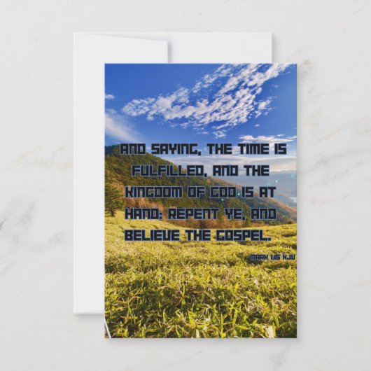 Mark 1:15 KJV Bible Scripture Pic Begrüßung Karte (Vorderseite)