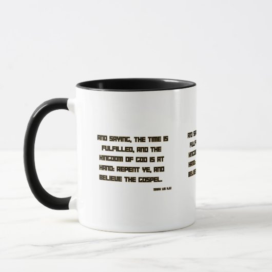 Mark 1:15 KJV Bible Scripture Two-Tone Tasse (Links)