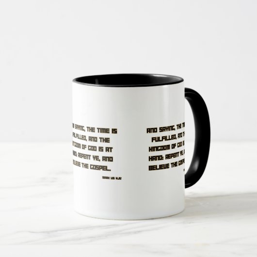 Mark 1:15 KJV Bible Scripture Two-Tone Tasse (VorderseiteRechts)