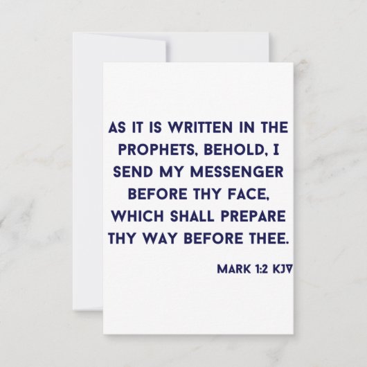 Mark 1:2 KJV Bible Verse Flat Greeting Card Karte (Vorderseite)