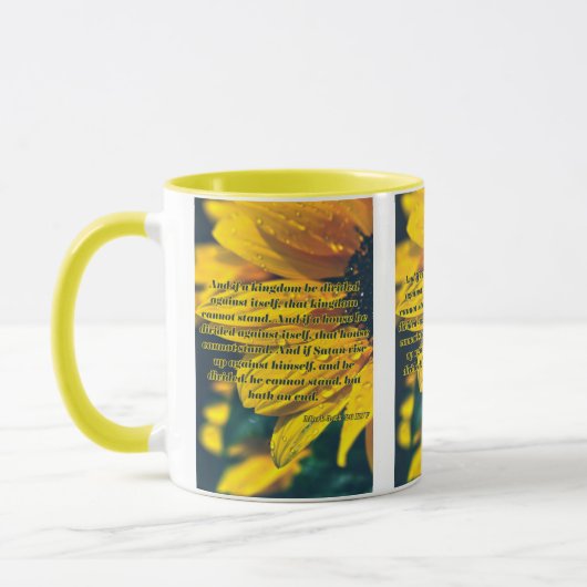 Mark 3:24-26 KJV Bibelschrift Bild Zwei-Ton Tasse (Links)