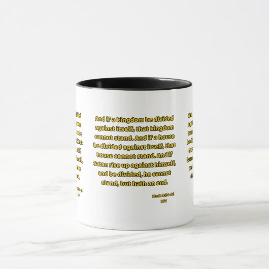 Mark 3:24-26 KJV Bible Scripture Two-Tone Tasse (Zentrum)