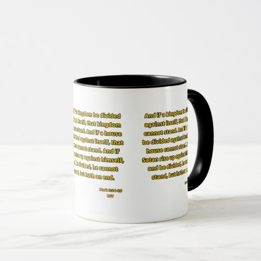 Mark 3:24-26 KJV Bible Scripture Two-Tone Tasse (VorderseiteRechts)