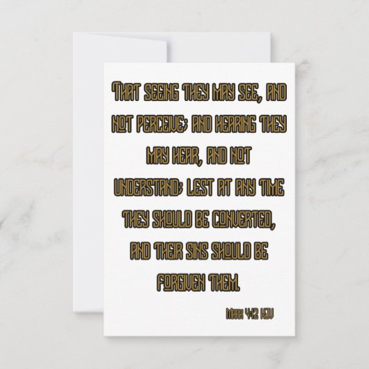 Mark 4:12 KJV Bible Scripture Greeting Karte (Vorderseite)