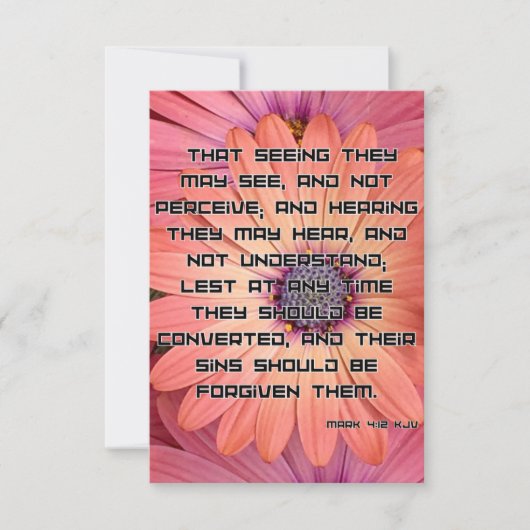 Mark 4:12 KJV Bible Scripture Pic Begrüßung Karte (Vorderseite)