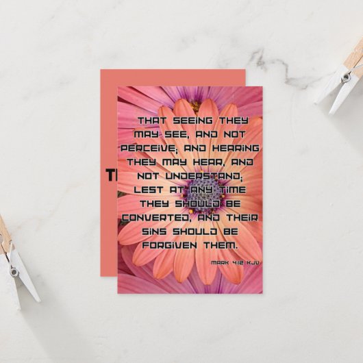 Mark 4:12 KJV Bible Scripture Pic Begrüßung Karte (Vorderseite/Rückseite Beispiel)