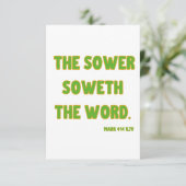 Mark 4:14 KJV Bible Scripture Greeting Karte (Stehend Vorderseite)