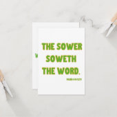 Mark 4:14 KJV Bible Scripture Greeting Karte (Vorderseite/Rückseite Beispiel)