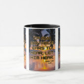 Mark 4:23 KJV Bible Verse Pic Two-Tone Tasse (Zentrum)