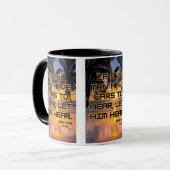 Mark 4:23 KJV Bible Verse Pic Two-Tone Tasse (Vorderseite Links)