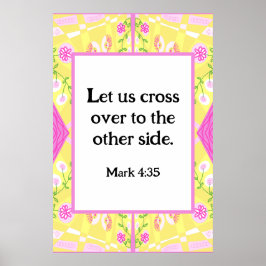 Mark 4:35 Bohemisch Chintz Illustration Yellow Pin Poster