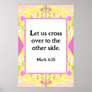 Mark 4:35 Bohemisch Chintz Illustration Yellow Pin Poster
