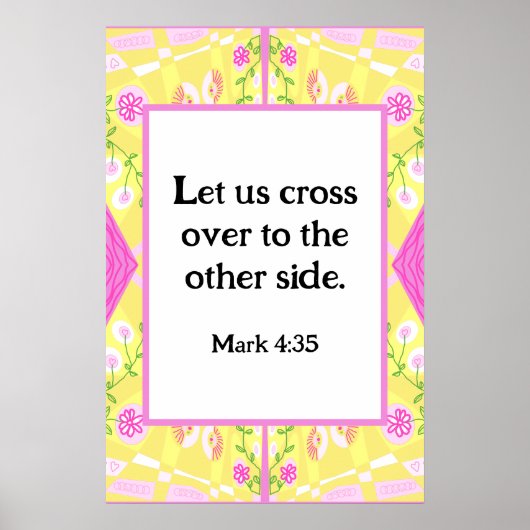 Mark 4:35 Bohemisch Chintz Illustration Yellow Pin Poster (Vorne)