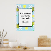 Mark 4:35 Bold Daisies - Pastellblau Gelb Poster (Küche)