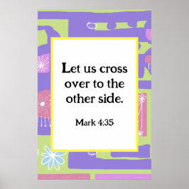 Mark 4:35 Ethnic Print Green Lila 2 Poster