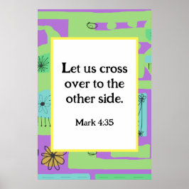 Mark 4:35 Ethnic Print Green Lila Poster
