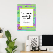 Mark 4:35 Ethnic Print Green Lila Poster (Heimbüro)