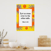 Mark 4:35 Fett Daisies - Gelborange Lila Poster (Küche)