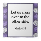 Mark 4:35 Fish Head Blätter Lilac Fliese (Vorderseite)