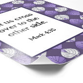 Mark 4:35 Fish Head Blätter Lilac Fotodruck (Ecke)