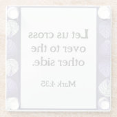 Mark 4:35 Fish Head Blätter Lilac Glasuntersetzer (Rückseite)